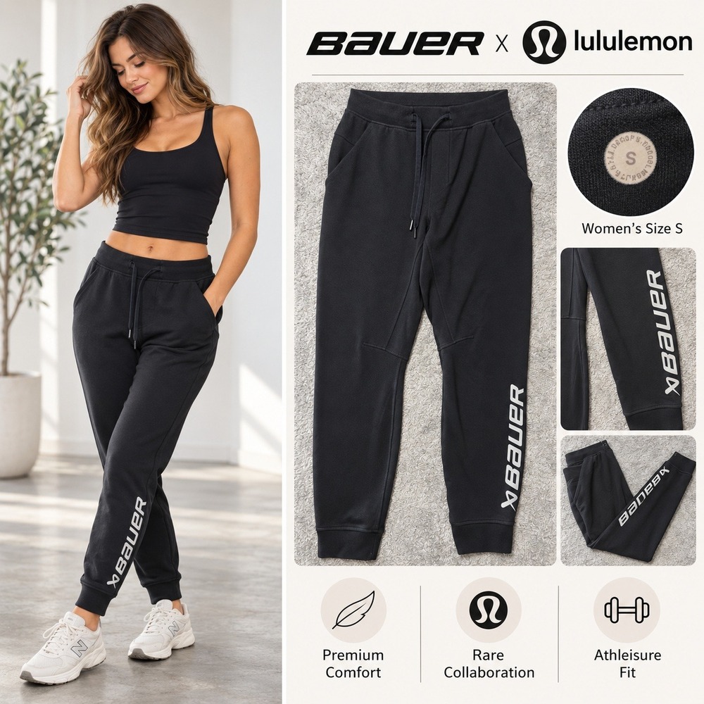 Bauer x lululemon Womens Jogger Pants Black Size Small Athleisure Hockey Collab